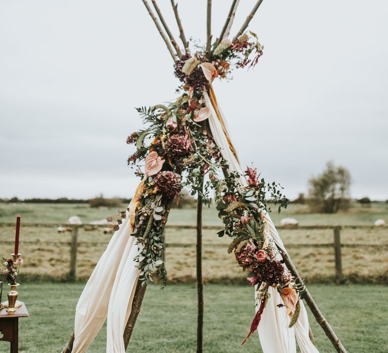 Naked Tipi Wedding Altar