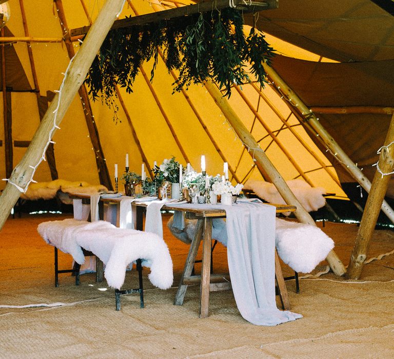 Wild Tipi Rustic Table Scape with Props from Box and Cox Vintage Hire | Images by Olivia Bossert Photography |