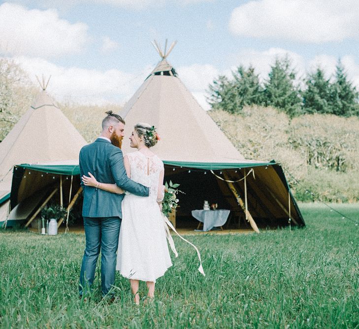 Wild Tipi Rustic Inspiration with Bride in Claire L Headdon Bridal Gown | Images by Olivia Bossert Photography |