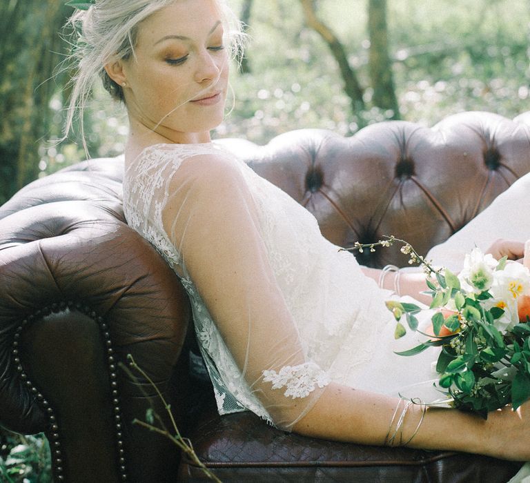 Wild Tipi Rustic Inspiration with Bride in Claire L Headdon Bridal Gown | Images by Olivia Bossert Photography |