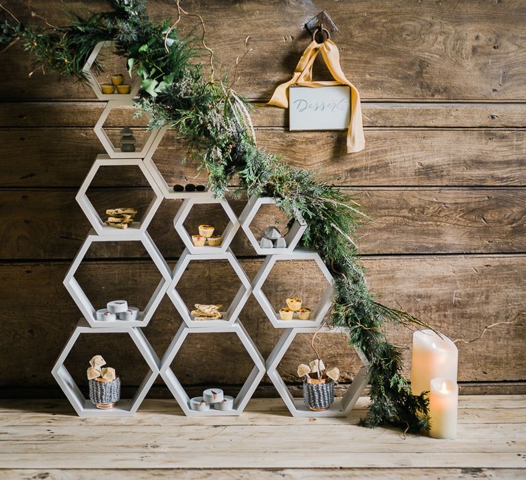 Geometric Dessert Table For Wedding