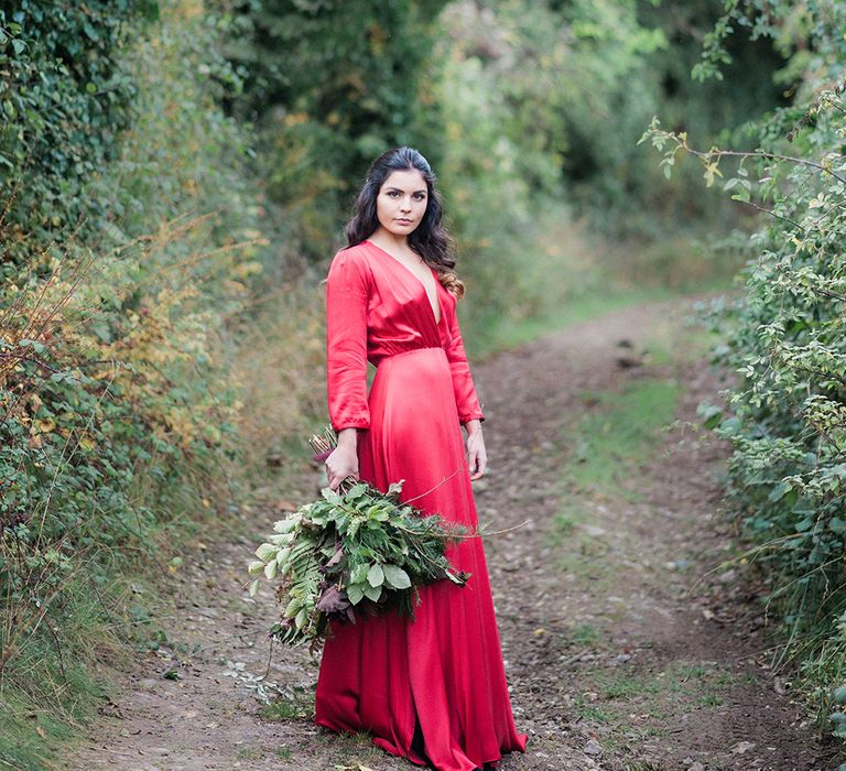 Bride In Red Wedding Dress By Indiebride From Minna