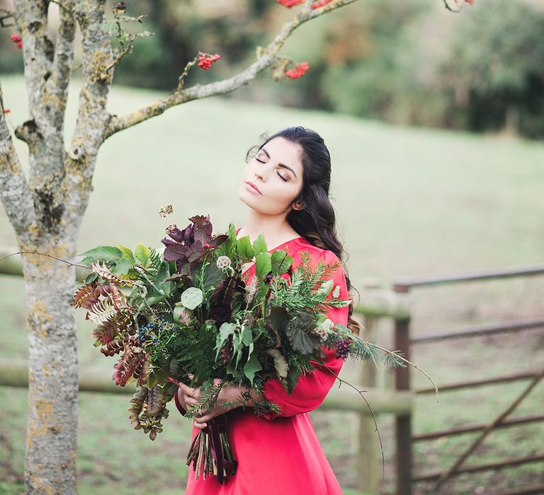 Bride In Red Wedding Dress By Indiebride From Minna