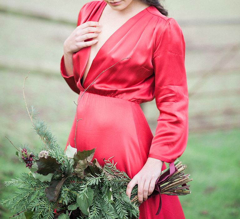 Bride In Red Wedding Dress By Indiebride From Minna