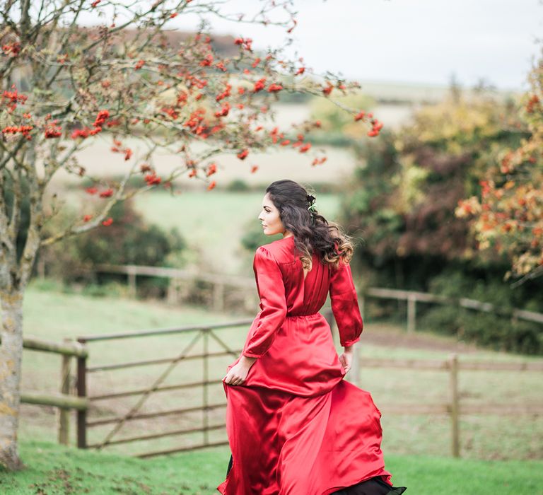 Bride In Red Wedding Dress By Indiebride From Minna