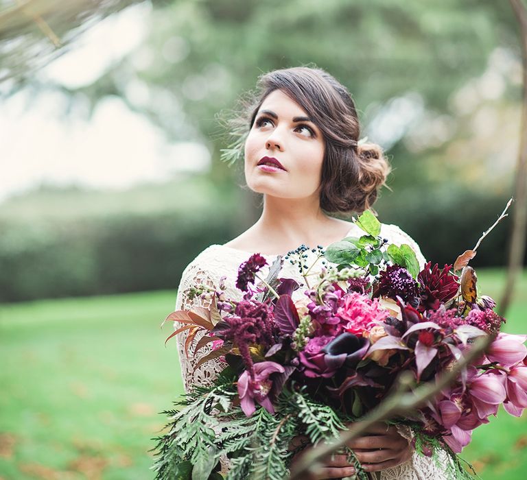 Winter Bouquet With Berry Tones