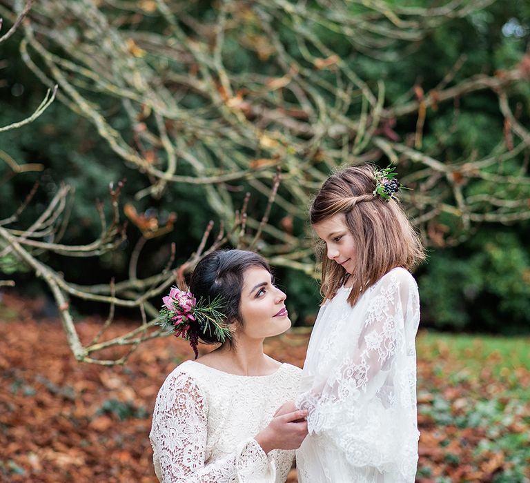 Woodland Luxe Wedding Inspiration At Knighton House Dorset With Minna Wedding Dresses & Images By Darima Frampton