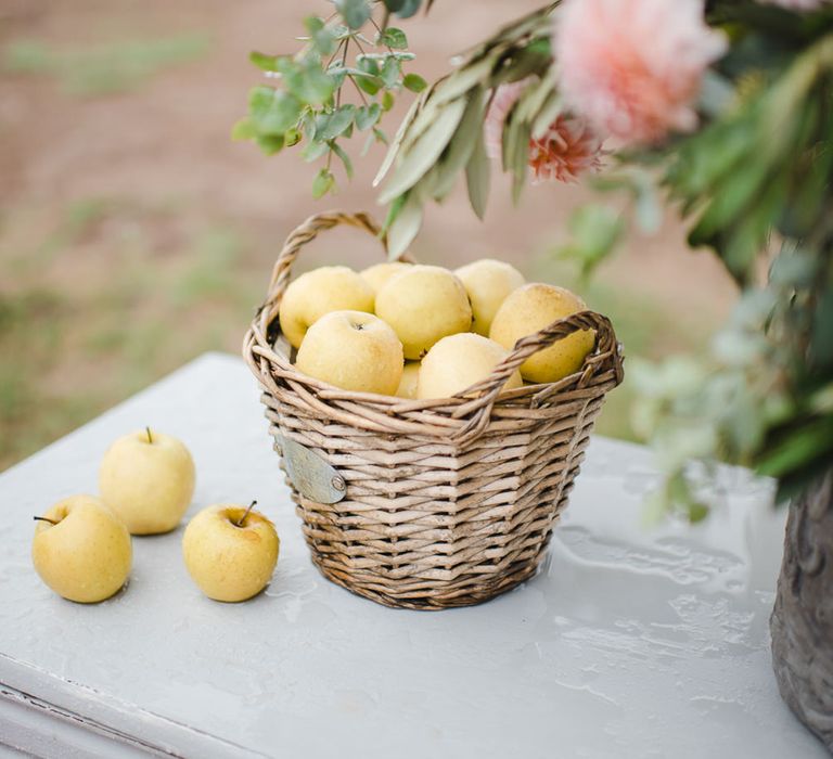 Basket of Apples Wedding Decor