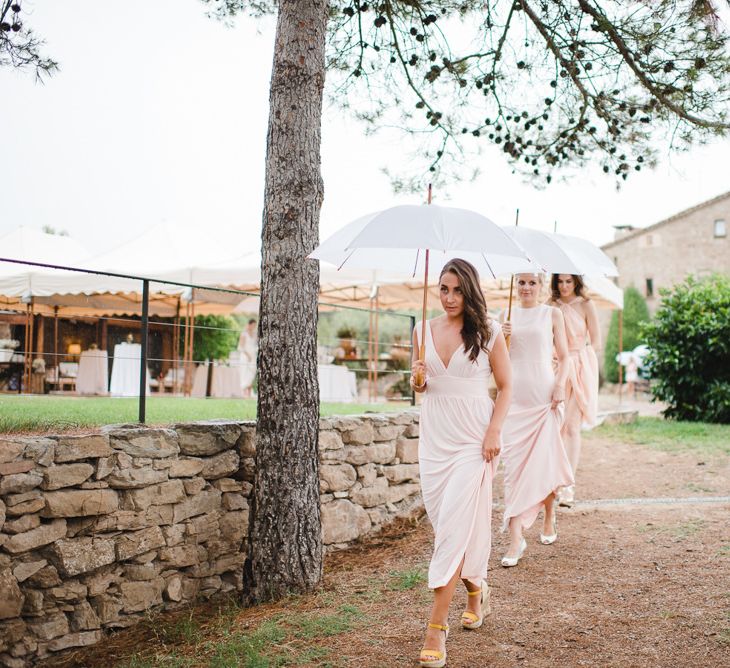 Bridesmaids in Pink Dresses