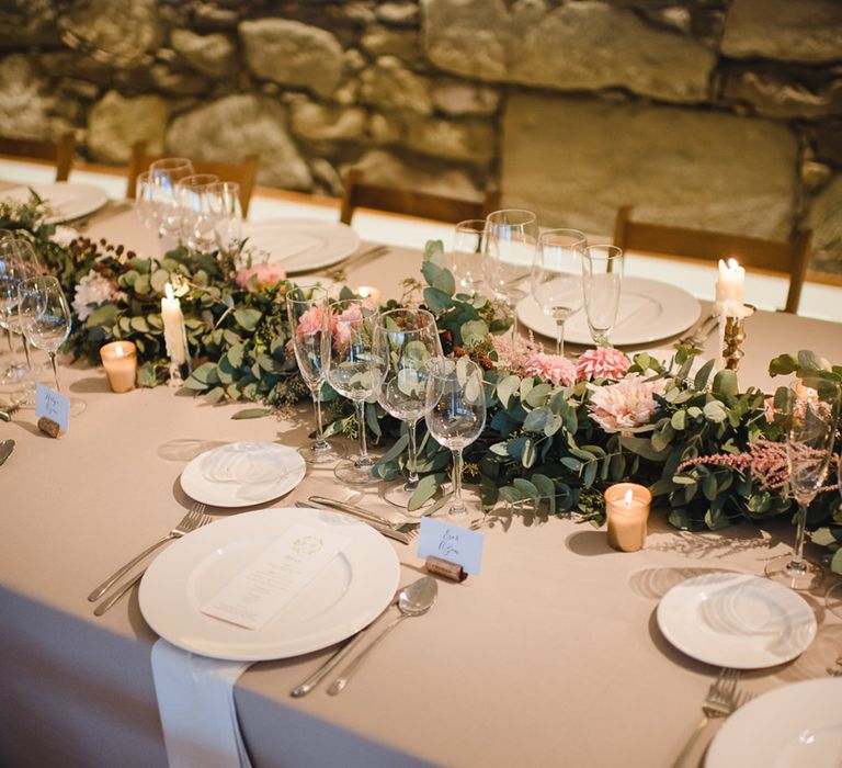 Candle lit Floral Centrepiece