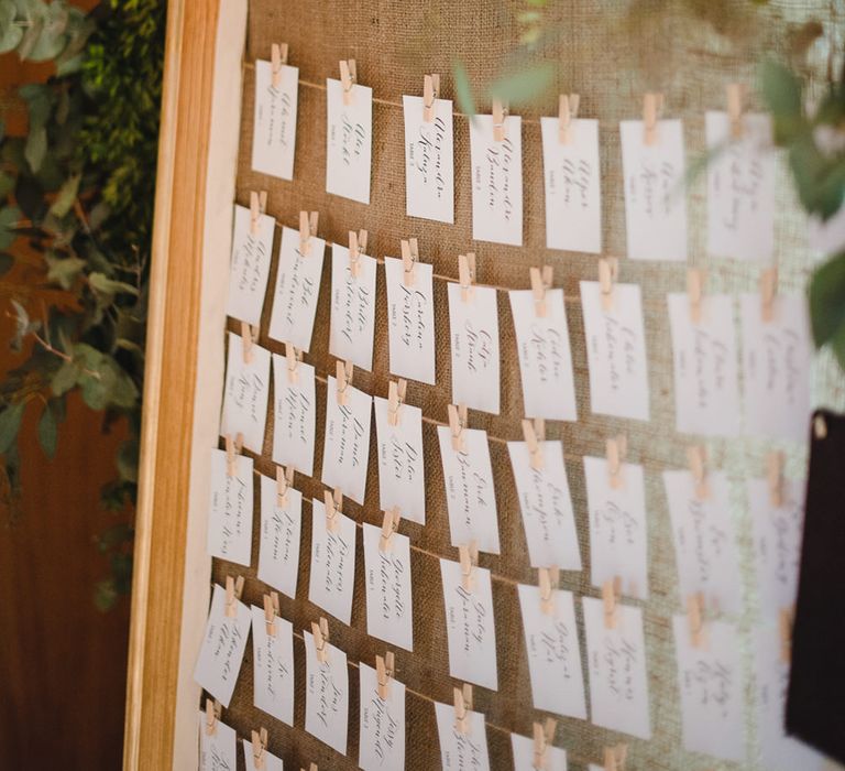 Rustic Table Plan with Floral Decor