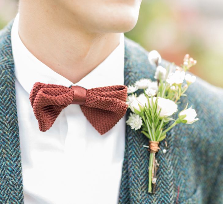 Tweed Jacket, Bow Tie & Buttonhole | Bowtie and Belle Photography