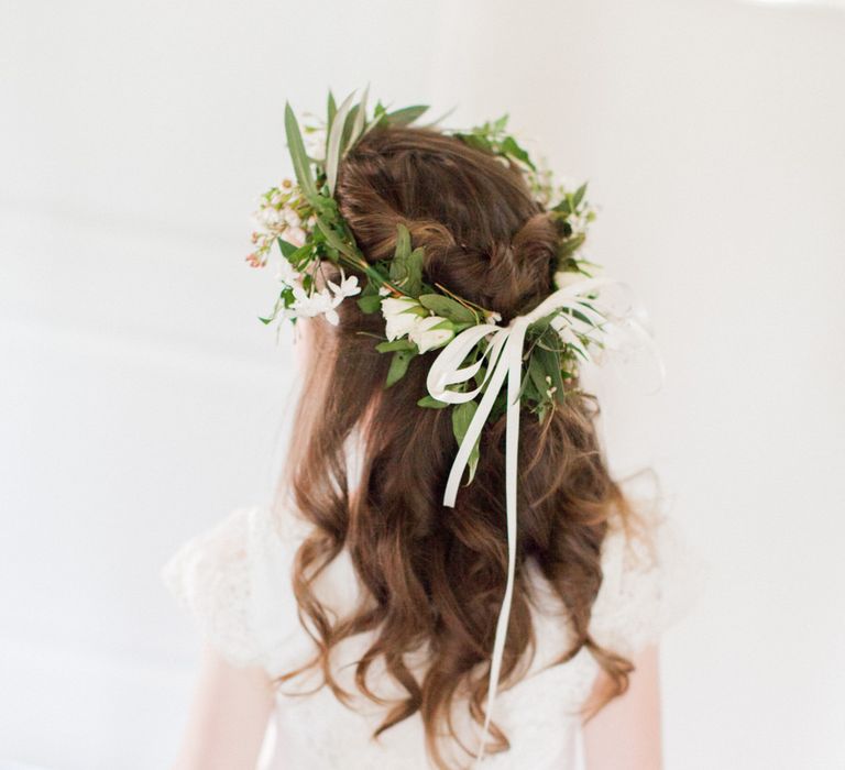 Flower Girl with Flower Crown | Bowtie and Belle Photography