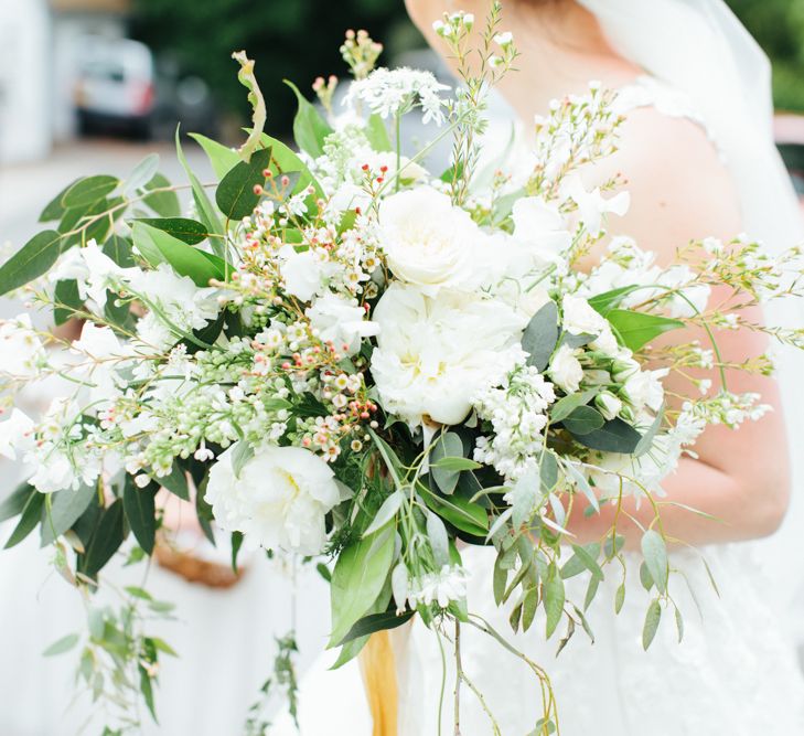 Organic White & Greenery Bouquet | Bowtie and Belle Photography