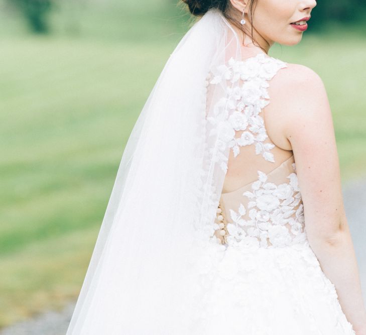 Pronovias Taciana Bridal Gown | Groom in Tweed Suit | Greenery & White Marquee Wedding at The Villa, Levens with Copper Details | Bowtie and Belle Photography