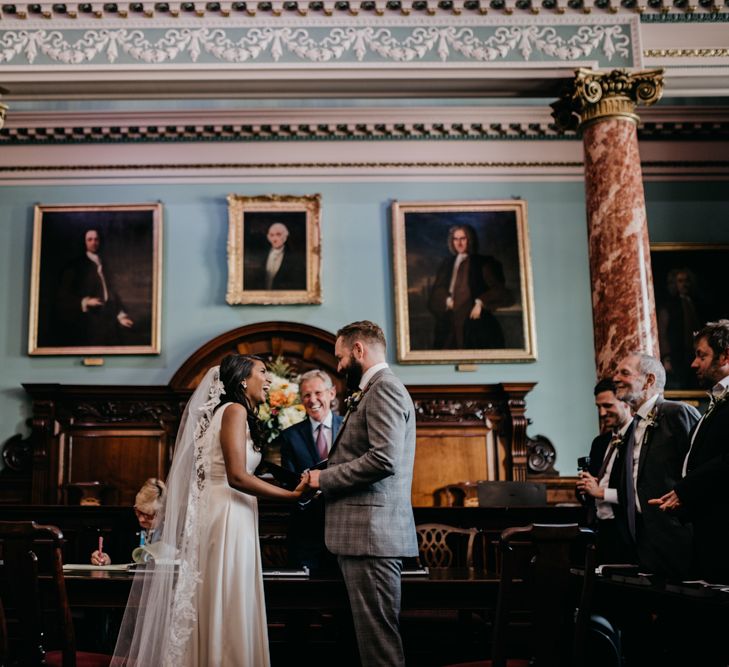 Wedding Ceremony | Bride in Charlie Brear | Groom in Reiss Suit | Andrew Brannan Photography