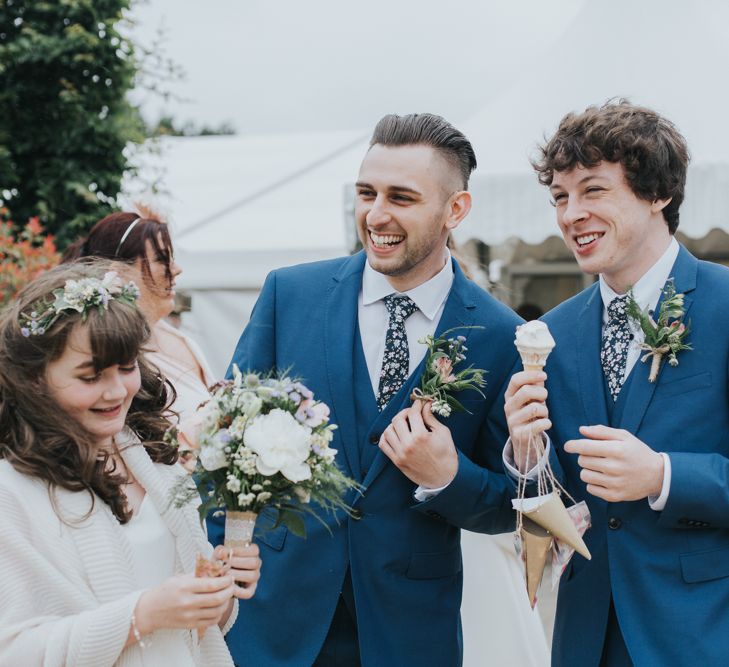 Groomsmen In Blue Suits