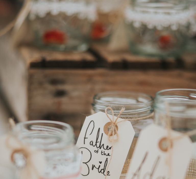 Wedding Drinks In Jam Jars