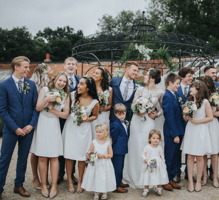 Wedding Party In White & Blue