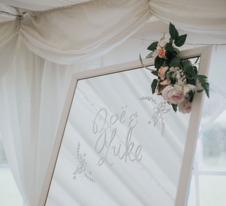 Mirrored Wedding Sign