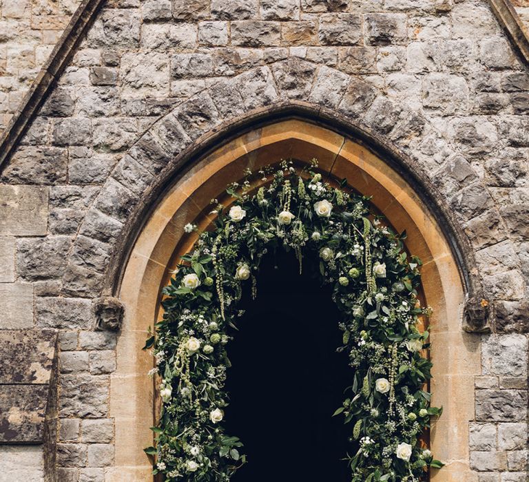 Floral Arch in Church Doorway