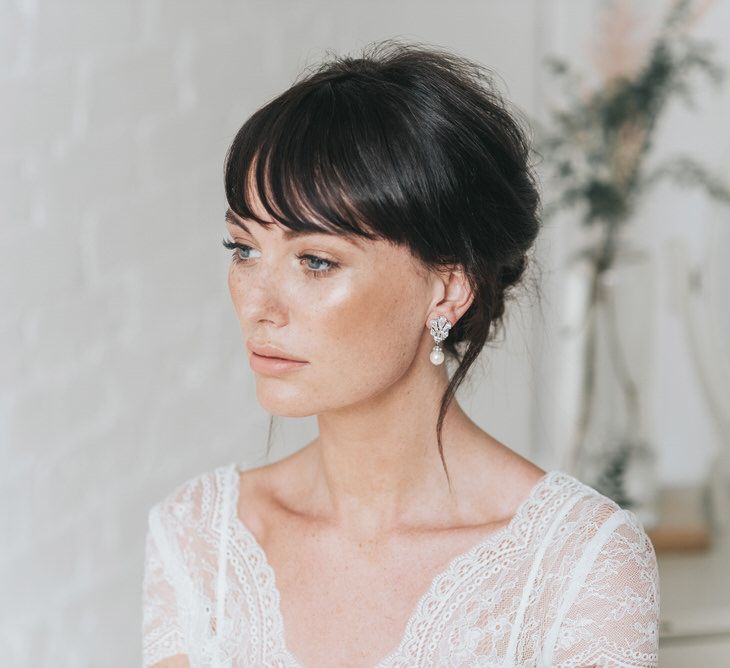 Natural Dewy Bridal Makeup Up with Chic Bridal Up Do