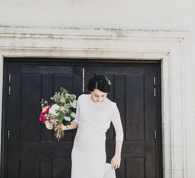 Stylish Bride in Sleek Givenchy Wedding Dress