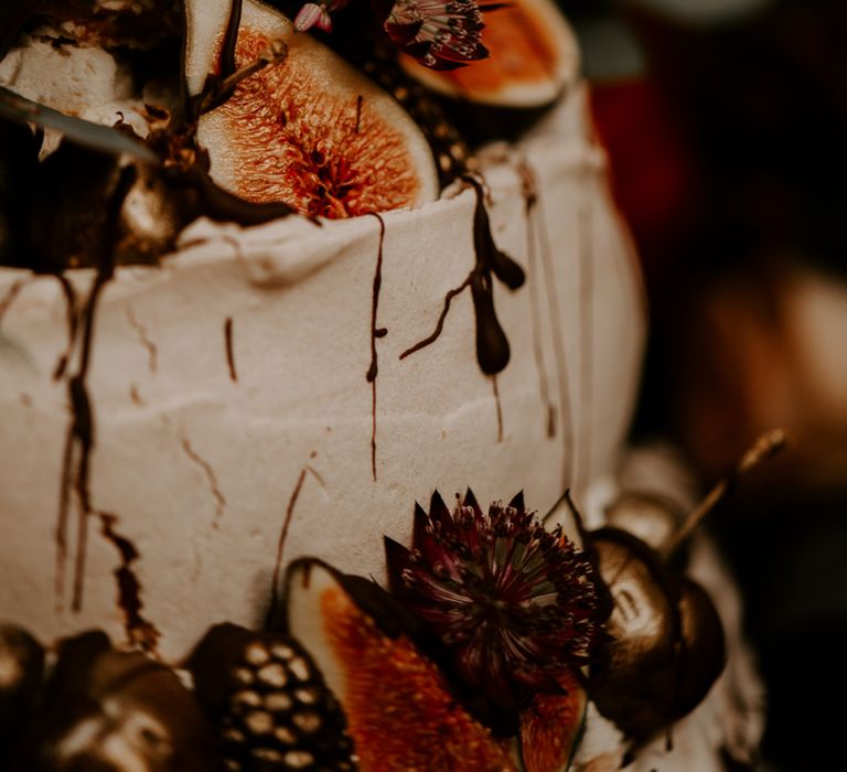 Figs and Fern Wedding Cake Decor