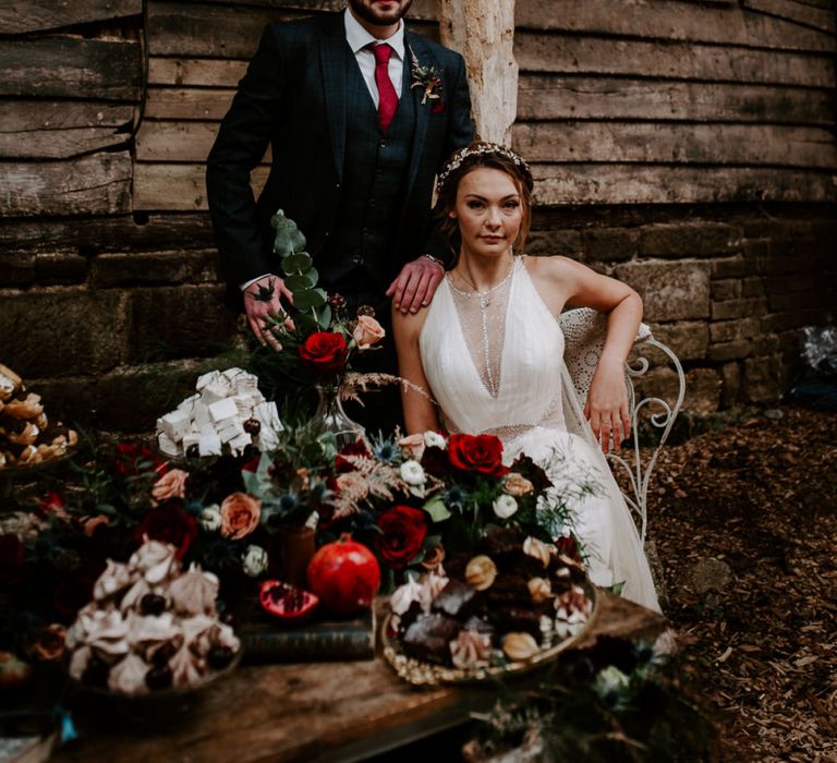 Bride and Groom at a Sweetheart Table