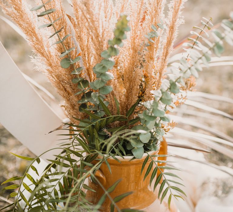 Pampas Grass &amp; Greenery Wedding Flowers | A Wild Bohemian Bride in the Majella National Park, Abruzzo, Italy | Planned &amp; Styled by Antonia Luzi | Federico Lanuto Photography