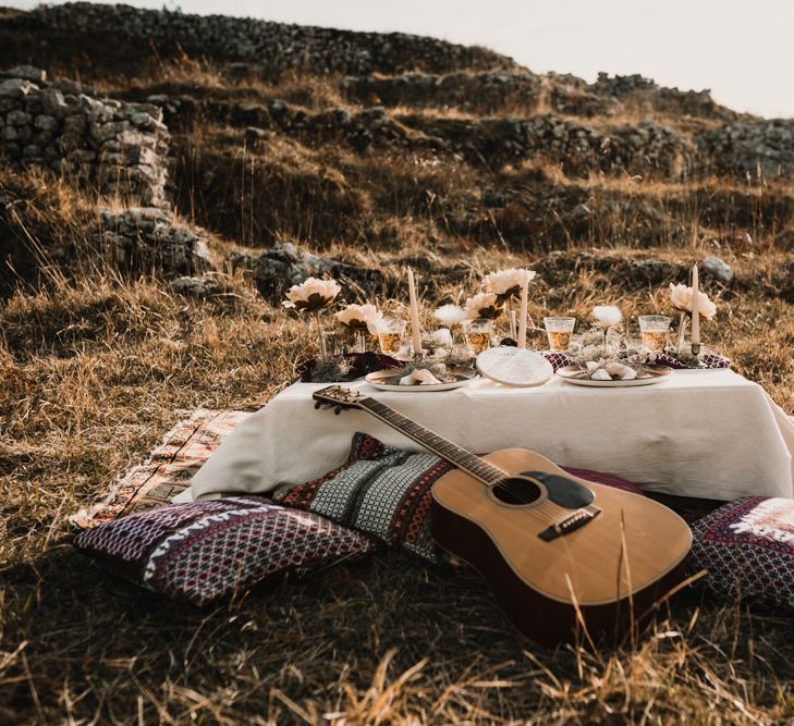 Intimate Rustic Tablescape | A Wild Bohemian Bride in the Majella National Park, Abruzzo, Italy | Planned &amp; Styled by Antonia Luzi | Federico Lanuto Photography