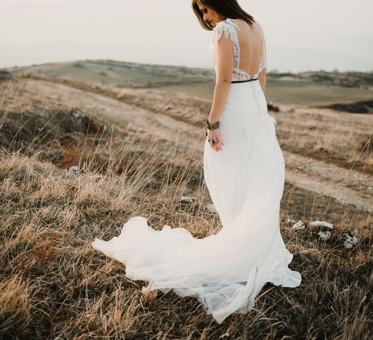 Boho Bride in Napolitano Trotta Maison Embellished Wedding Dress &amp; Boots | A Wild Bohemian Bride in the Majella National Park, Abruzzo, Italy | Planned &amp; Styled by Antonia Luzi | Federico Lanuto Photography