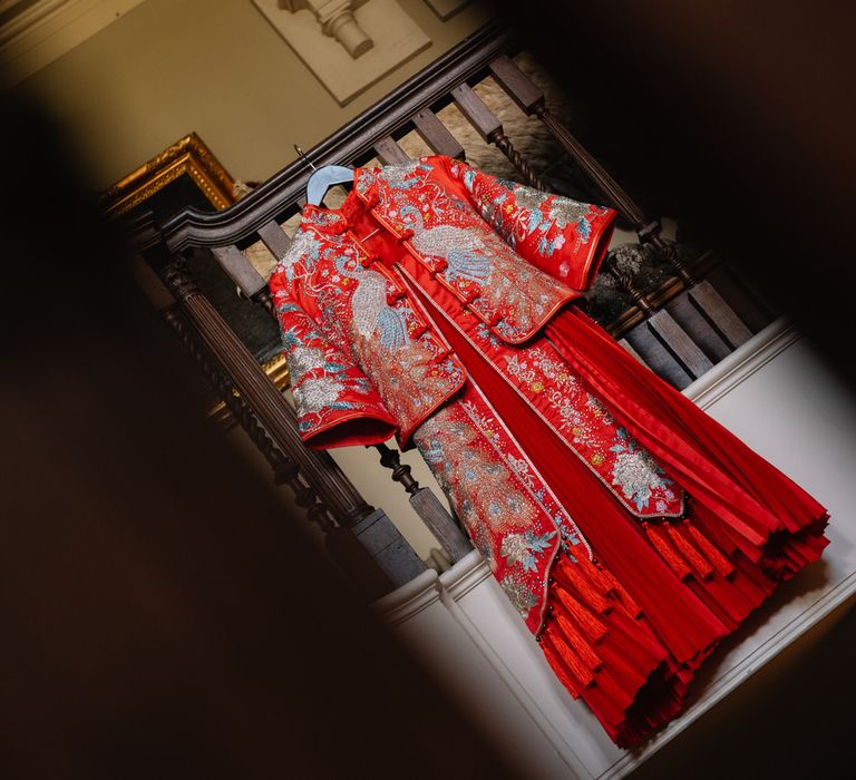 Red gown for Chinese tea ceremony