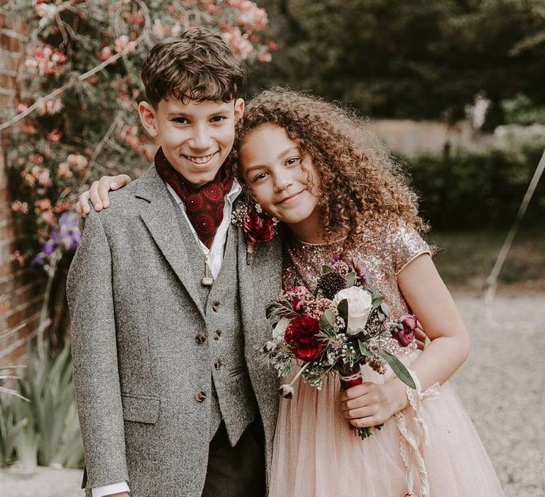 Stylish flower girl and page boy