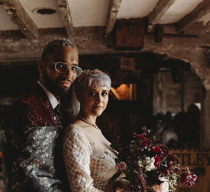 Stylish bride and groom portrait by Sharon Cudworth Photography