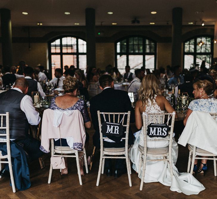 Bride in Lace Racerback Essence of Australia Wedding Dress | Groom in Navy Suit from Coneys of Lincoln | Nottinghamshire Wedding with Spanish Vibes and Rewritten Bridesmaids Dresses | Kev Elkins Photography