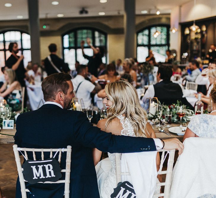 Singing Waiters | Bride in Lace Racerback Essence of Australia Wedding Dress | Groom in Navy Suit from Coneys of Lincoln | Nottinghamshire Wedding with Spanish Vibes and Rewritten Bridesmaids Dresses | Kev Elkins Photography