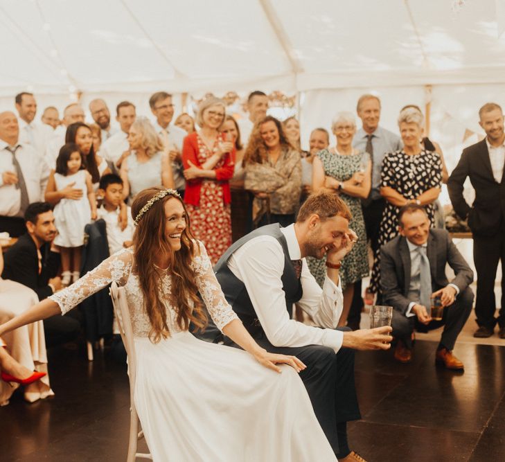 Bride and groom enjoy incredible wedding speeches