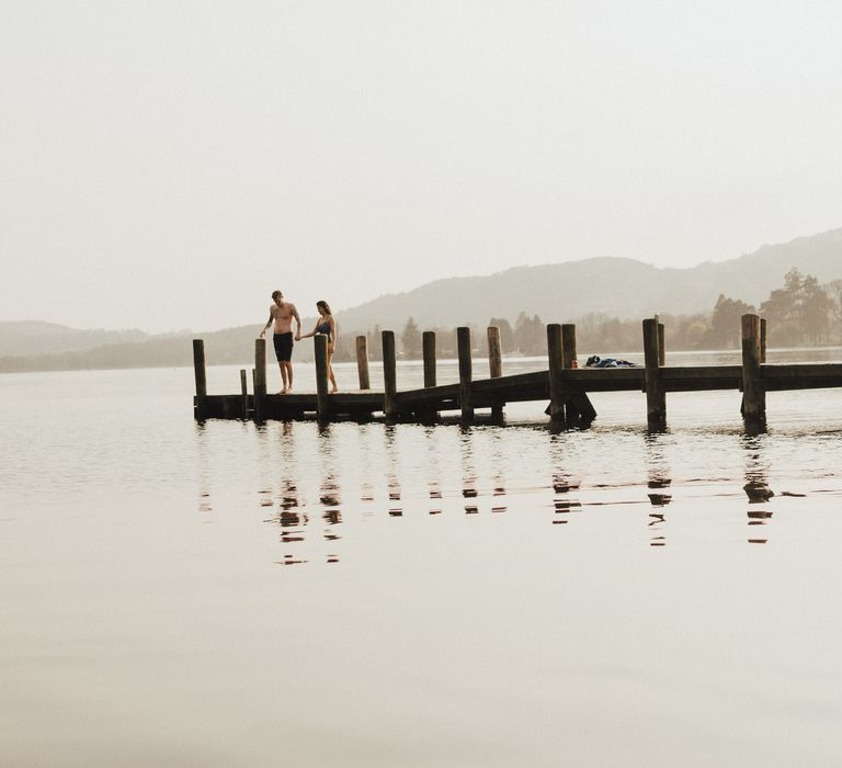 Dirty Dancing Lake Lift Engagement Shoot at Lake Coniston in the Lake District by ALifeLessOrdinary Photography