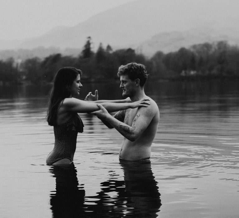 Dirty Dancing Lake Lift Engagement Shoot at Lake Coniston in the Lake District by ALifeLessOrdinary Photography