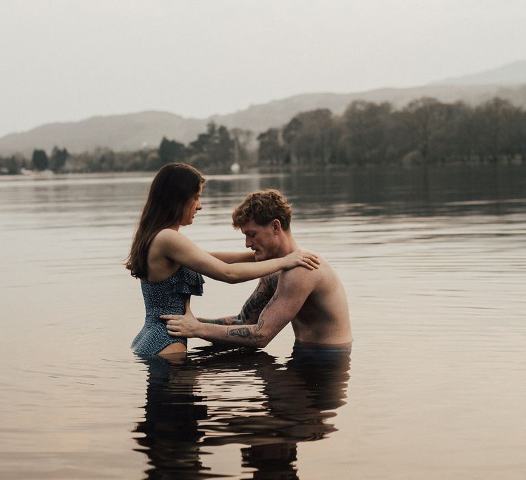 Dirty Dancing Lake Lift Engagement Shoot at Lake Coniston in the Lake District by ALifeLessOrdinary Photography