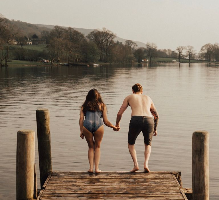 Dirty Dancing Lake Lift Engagement Shoot at Lake Coniston in the Lake District by ALifeLessOrdinary Photography