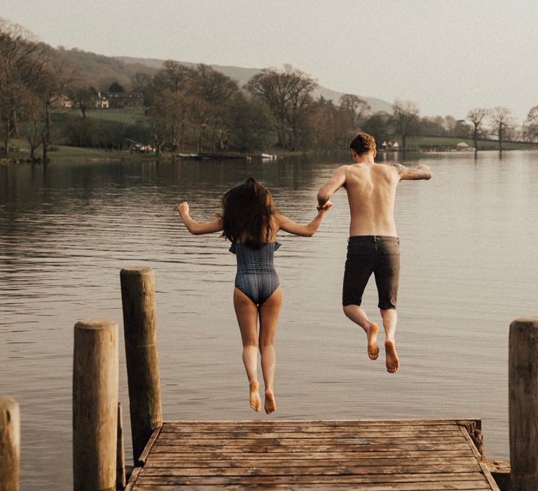 Dirty Dancing Lake Lift Engagement Shoot at Lake Coniston in the Lake District by ALifeLessOrdinary Photography