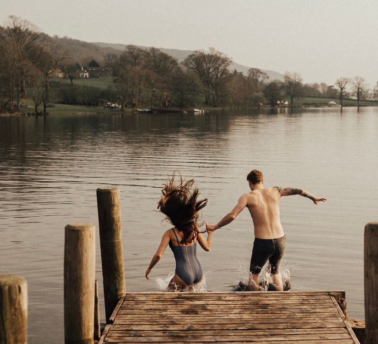 Dirty Dancing Lake Lift Engagement Shoot at Lake Coniston in the Lake District by ALifeLessOrdinary Photography