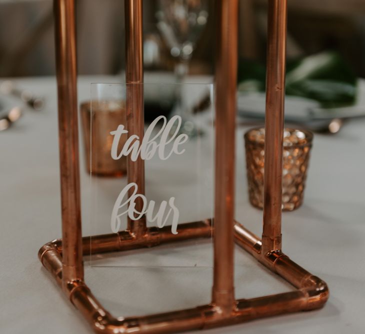 Acrylic Table Number by Not Your Average I Do | Wedding at Chafford-Park