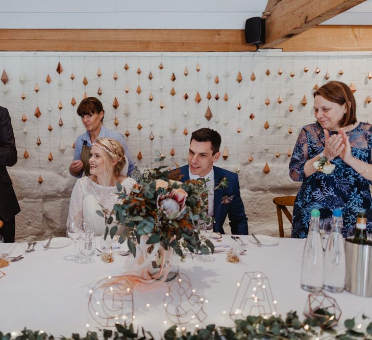 Geometric Top Table Backdrop Wedding Decor