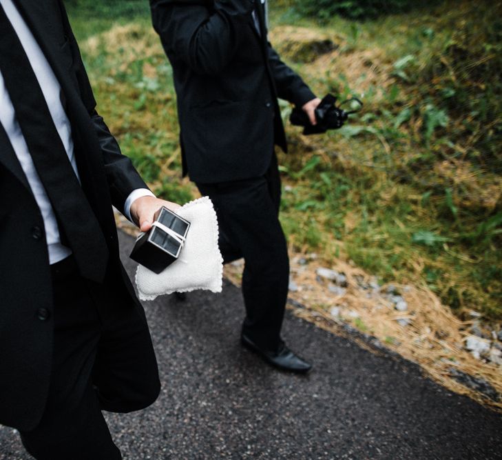 Groom in Black Tie | Woodland Wedding in Oslo, Norway | Through The Woods We Ran