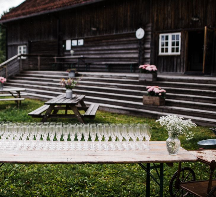 Drinks Reception | Woodland Wedding in Oslo, Norway | Through The Woods We Ran