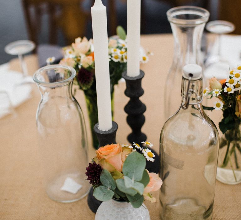 Candlestick Centrepieces | Woodland Wedding in Oslo, Norway | Through The Woods We Ran