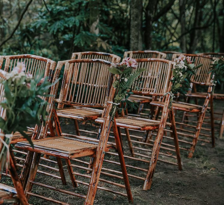 Outdoor Wedding Ceremony // Bamboo Furniture For Destination Wedding In Spain With Planning From El Mono Con Sombrero With Images By AHR Photos Spanish Wedding Photography